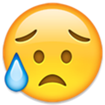 Sad Face Emoji Transparent - Emojis En Png Triste (351x352), Png Download