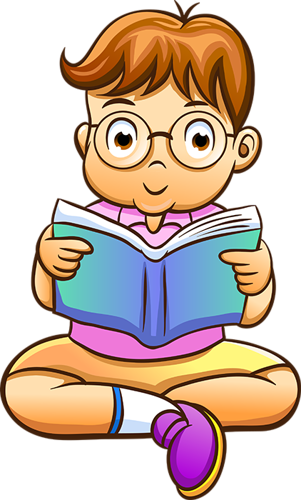 School - Cartoon Picture Reading (301x500), Png Download