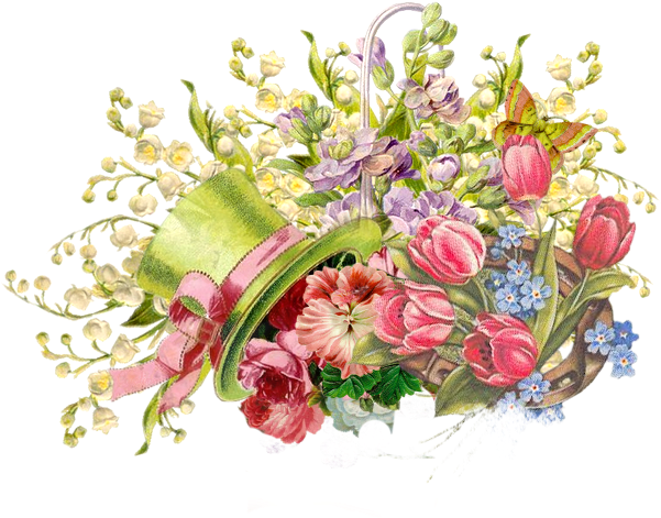 Vintage Flowers Mixed Png By Megableachy-d5362pa - Flowers Header Footer Png (600x600), Png Download