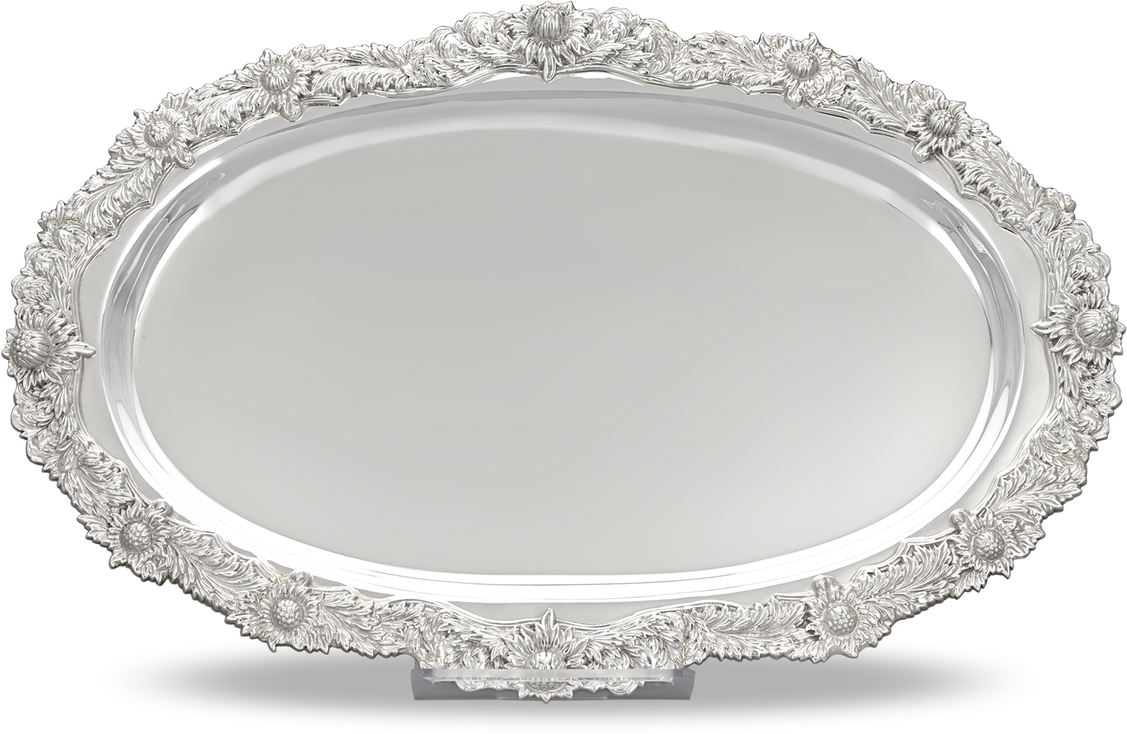 Chrysanthemum Silver Serving Tray - Silver (2500x2000), Png Download