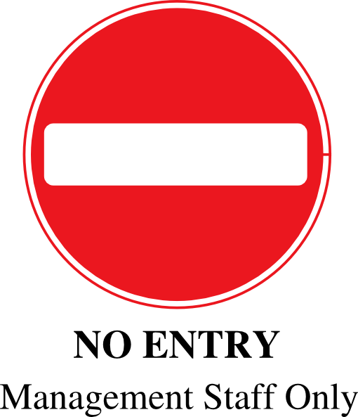 No Entry Sign Staff Only (510x593), Png Download