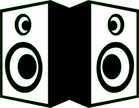 Clip Art Transparent Library Boombox Clipart Stencil - Speakers Clipart (449x350), Png Download