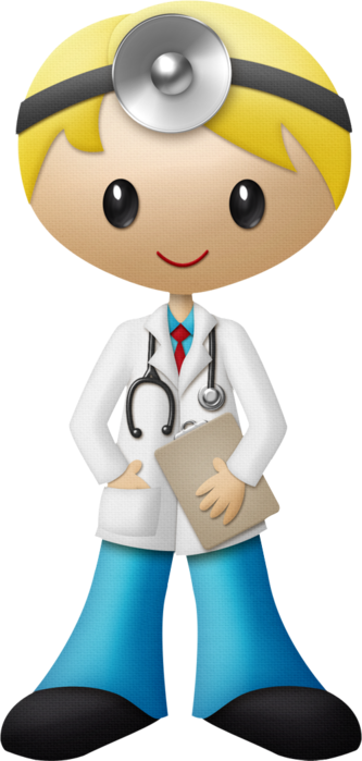 Silhouettes - Cute Female Doctor Clipart (333x699), Png Download