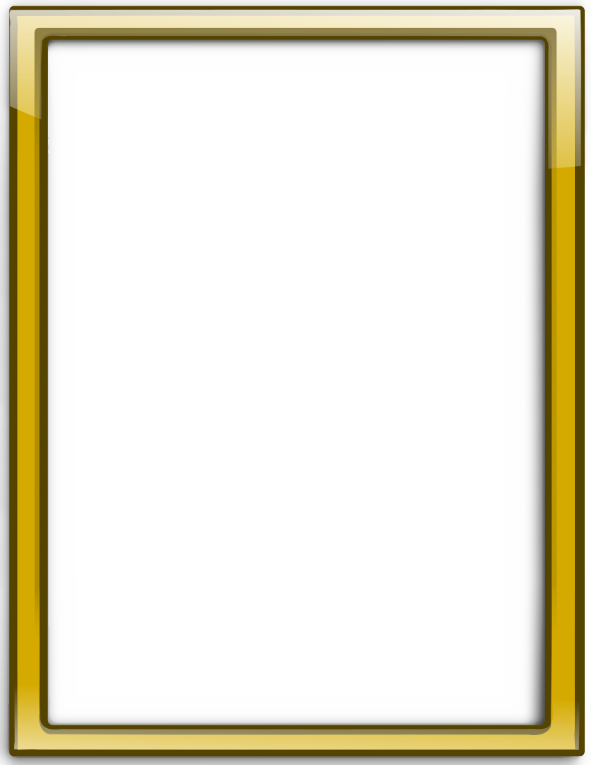 Gold Frame Clip Art - Gold Frame Transparent Png (850x1100), Png Download