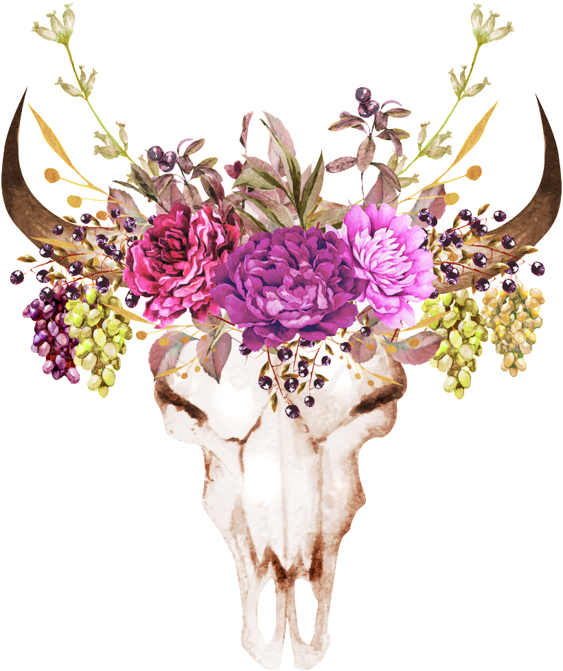 Purple Safflower Sheep Head Decoration Vector - Illustration (1024x1024), Png Download
