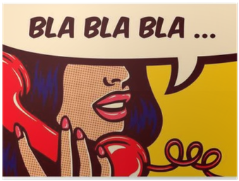 Pop Art Style Comic Book Panel With Girl Talking Nonsense - Bla Bla Bla (400x400), Png Download
