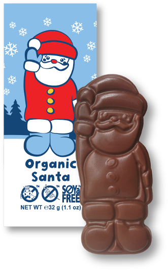 Moo Free Organic Dairy Free Chocolate Santa - Moo Free Santa (350x538), Png Download
