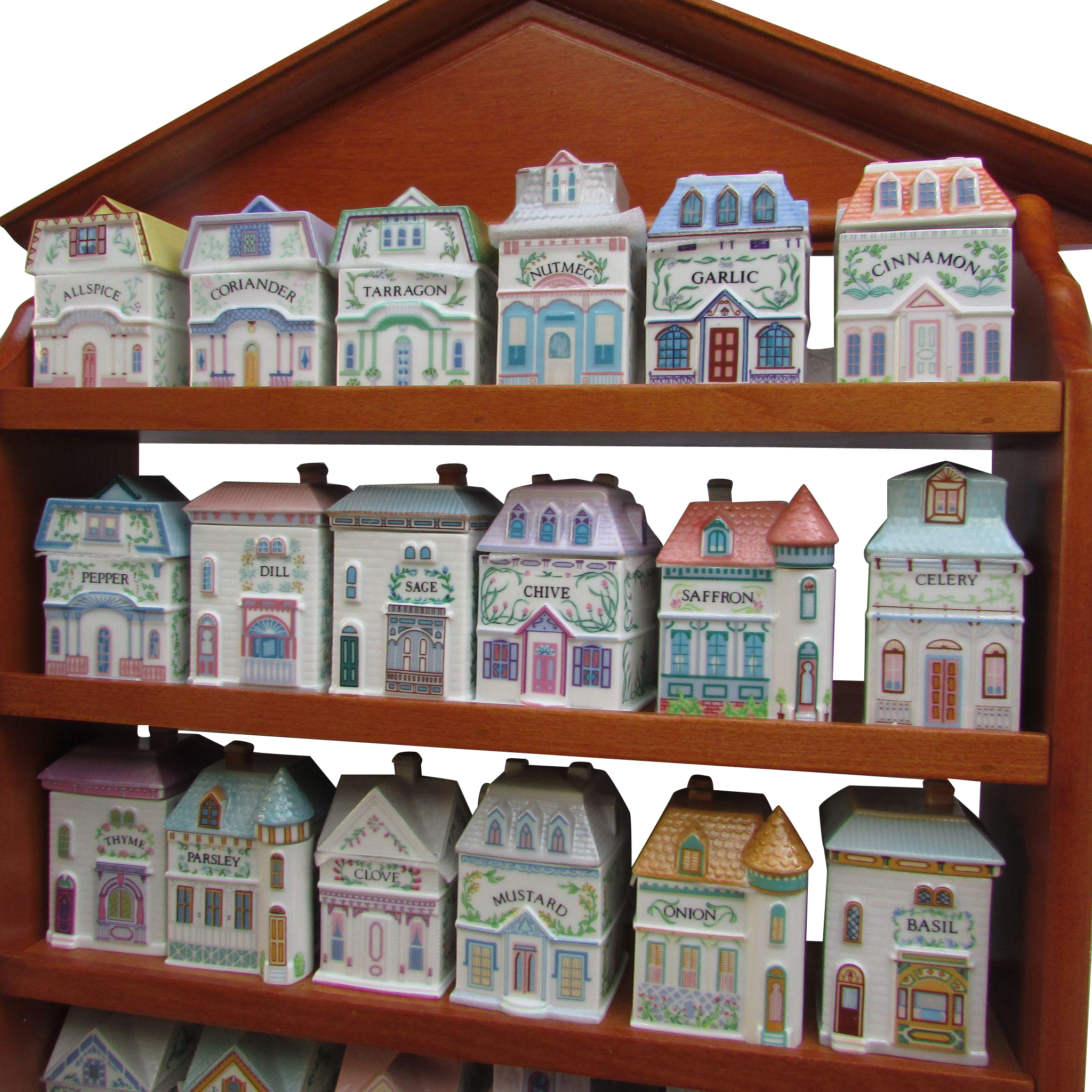 Lenox Spice House Village With 24 Victorian Houses - Shelf (2048x2048), Png Download