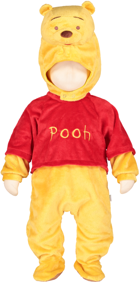Winnie The Pooh Baby Costume With Moulded Hood - Barn Nalle Puh Hooded Allt-i-ett Outfit (1000x1000), Png Download