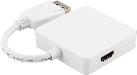 Adapter Deltaco - 0.2 M White (500x274), Png Download