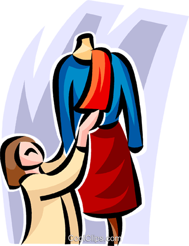 Mulher Com Manequim Livre De Direitos Vetores Clip - Cartoon (369x480), Png Download