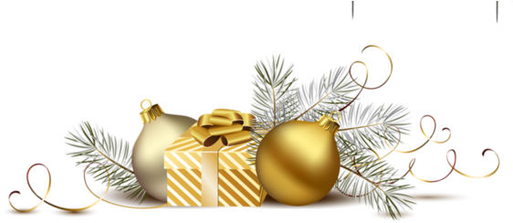 Boule De Noel Dorée Png - Christmas Day (600x280), Png Download