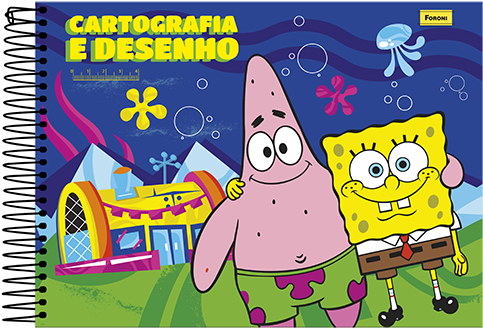 18626 Caderno Cartografia E Desenho 96 Folhas - Cartoon (486x600), Png Download
