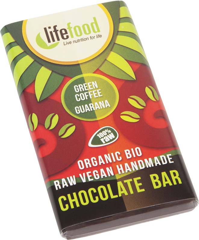 Raw Organic Green Coffee Guarana Chocolate 15g - Lifefood Mini Čokoládka Se Zelenou Kávou A Guaranou (1200x1200), Png Download