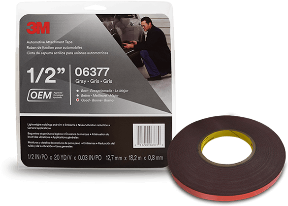 Cinta Adhesiva Gris - 3m Automotive Attachment Tape, Gray, 1/2" X 20 Yds. (959x621), Png Download
