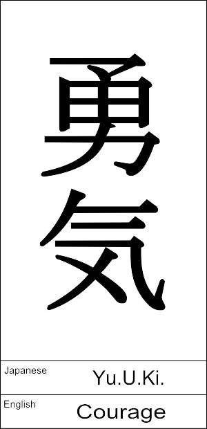 Courage Japanese Love, Japanese - Courage In Japanese (300x620), Png Download