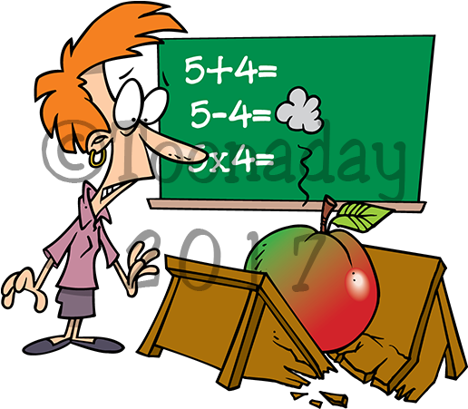Math Teacher Cartoon (600x450), Png Download
