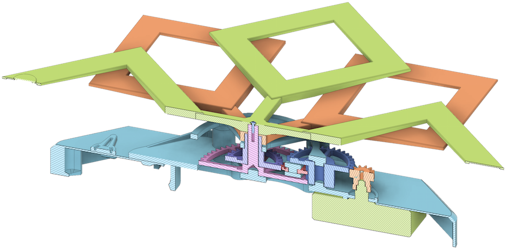 Instead Of The Minute Hand There Is A Small 3d-printed - Plywood (1080x564), Png Download