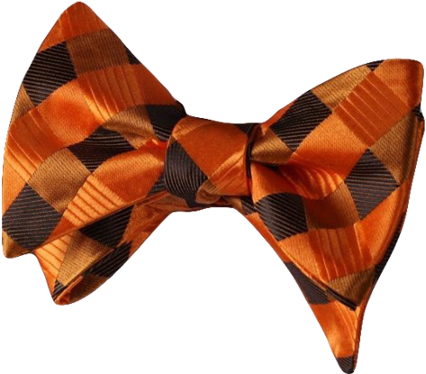 Pumpkin Plaid Bow Tie - Bow Tie Collection (variety Of Colors)- 100% Silk (480x423), Png Download