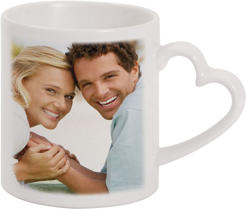 Mug Heart Love - Heart Handle Sublimation Mug (800x800), Png Download