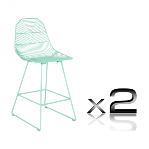 Modern Stool-"arrow" Steel Frame Powder Coated Kitchen - Set Of 2 Replica Tolix Bar Stool Bamboo Seat 76cm Metal (480x480), Png Download
