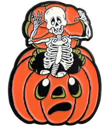 Sale Skull O' Lantern Enamel Pin - Jack-o'-lantern (375x480), Png Download