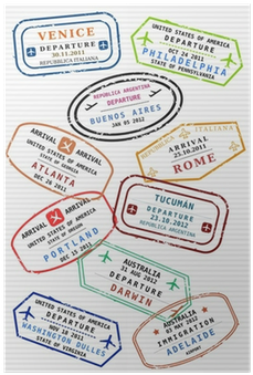 Passport Page With Travel Stamps - World Stamps Png (400x400), Png Download