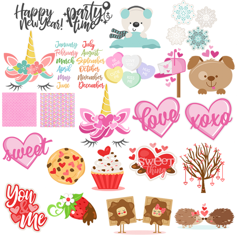Miss Kate Cuttables January Freebies For Scrapbooking, - Cricut (800x800), Png Download