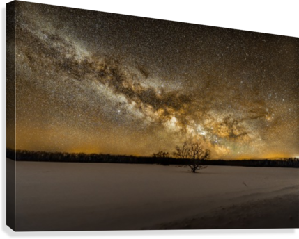 Milky Way Rises Over The Horizon Canvas Print - Milky Way (429x344), Png Download