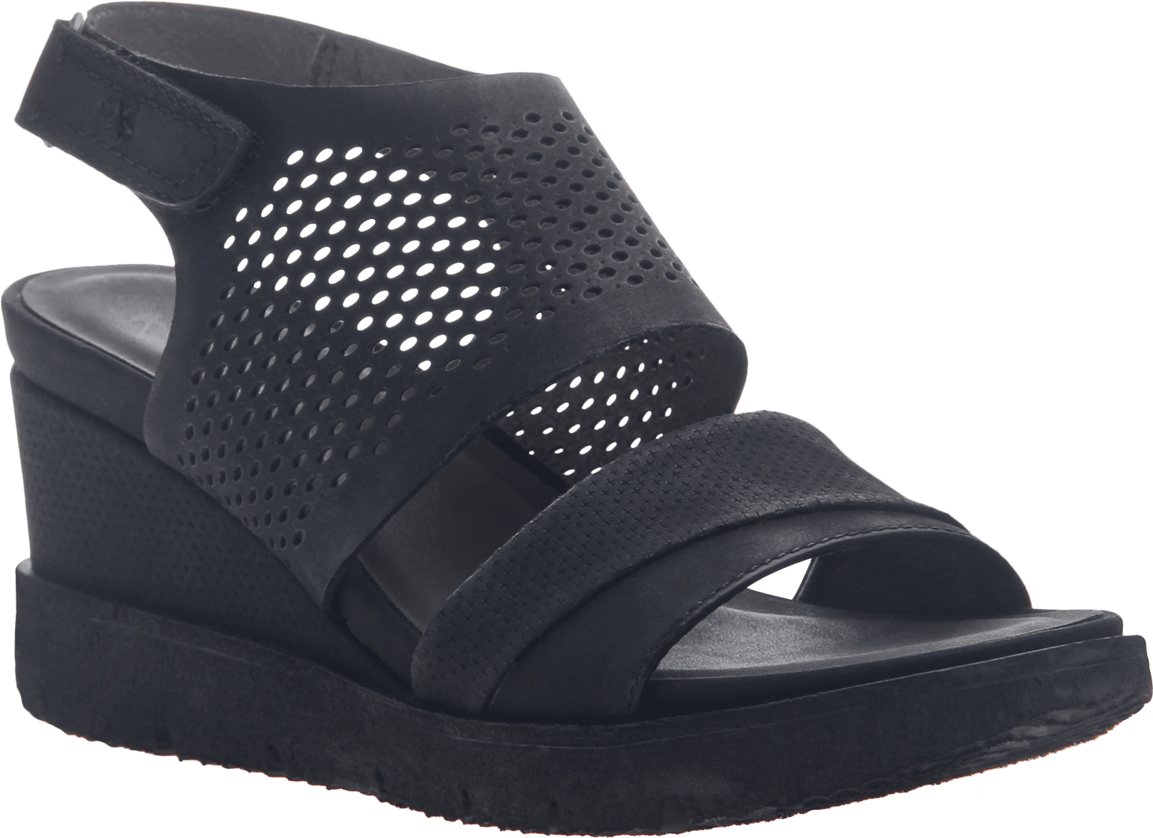 Womens Light Weight Sandal Wedge Milky Way In Black - Slide Sandal (1782x1782), Png Download