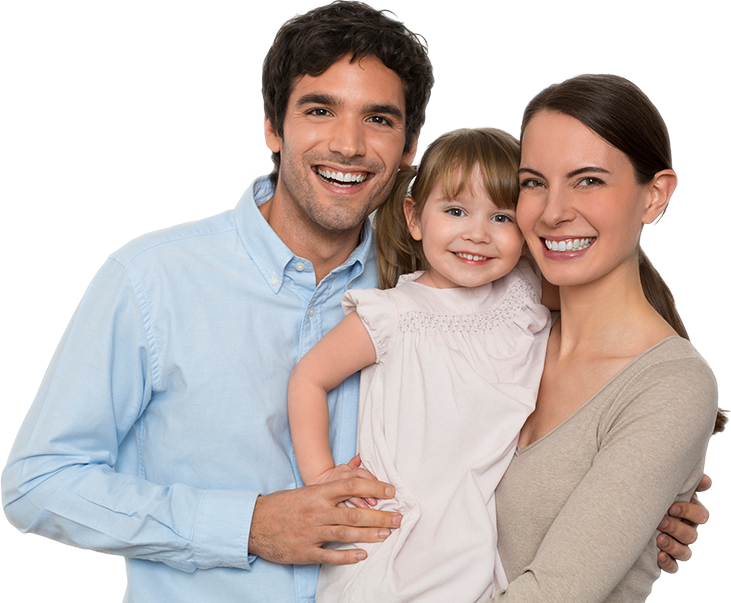 Franklin-pitts Husband, Wife And Young Daughter Smiling - People Smiles White Background (731x603), Png Download