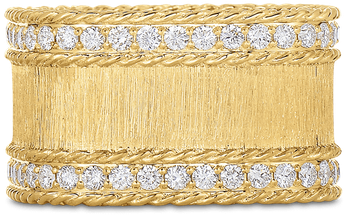 Roberto Coin Satin Finish Ring With Diamond Edges - Roberto Coin 18k Yellow Gold Diamond Princess Square (800x800), Png Download