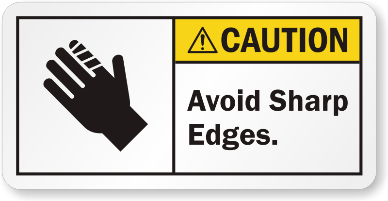 Avoid Sharp Edges Ansi Caution Label - Caution Equipment Starts Automatically (800x414), Png Download