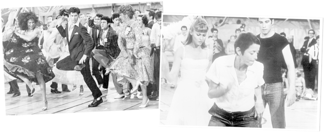 Left, John Travolta In Motion - (ss2298439) John Travolta Grease Movie (690x307), Png Download