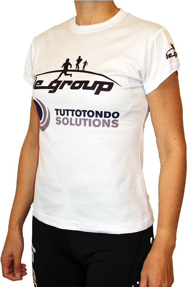 Camiseta Blanca Mujer - Active Shirt (643x934), Png Download