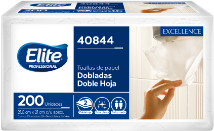 Toalla De Papel Excellence Doblada Doble Hoja 200 Unidades - Papel Toalla Elite Interfoliado (501x501), Png Download