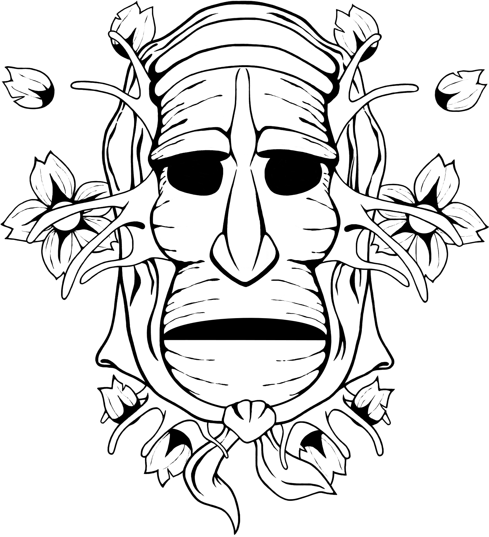 The Design Of Ancient Sardinian Mask With Traditional - Mask (2076x2076), Png Download