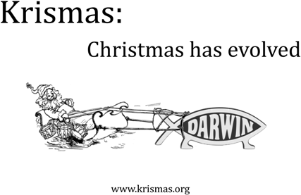 Krismas Is A Secular Holiday That Celebrates The Myth - Darwin Fish (448x299), Png Download