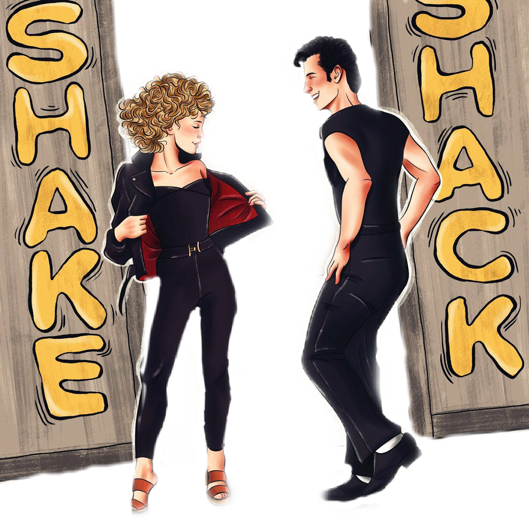 Grease Danny Sandy Olivianewtonjohn Johntravolta Shakes - Grease (1037x1024), Png Download