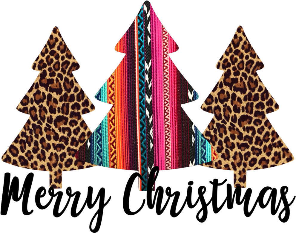 Leopard Serape Christmas Tree (1000x1000), Png Download