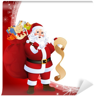 Vector Illustration Of Santa Claus Carrying Sack Full - Adult Coloring Book: Beautiful Christmas Santa Claus (400x400), Png Download