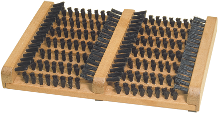 Doormat With Side Scrapers - Brstenhaus Redecker Horsehair And Oiled Beechwood Doormat (500x259), Png Download