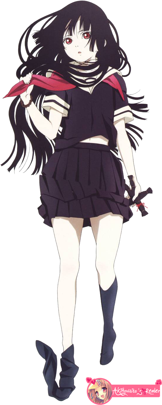 Jigouku Shoujo Ai Enma Render By Akihowaito-d4lcng2 - Enma Ai (576x1383), Png Download