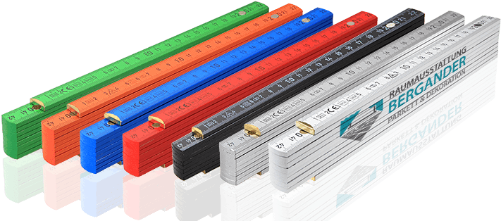 Wooden Folding Rule In Different Colors - Zollstöcke (740x313), Png Download