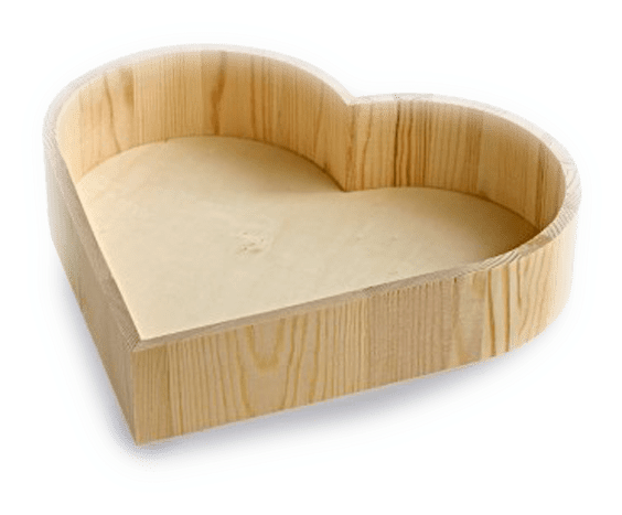 Heart Shaped Wooden Tray - Heart Shaped Wood Tray (600x600), Png Download