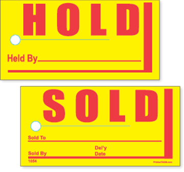 Jumbo Hold/sold Tag - Sold Tags (360x336), Png Download