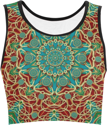 The Wooden Heart Mandala,giving Calm Women's Crop Top - Woman (500x500), Png Download