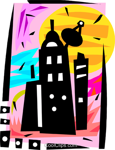 Apartment Building With Satellite Dish Royalty Free (369x480), Png Download