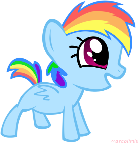 Cute Baby Rainbow Dash (500x511), Png Download