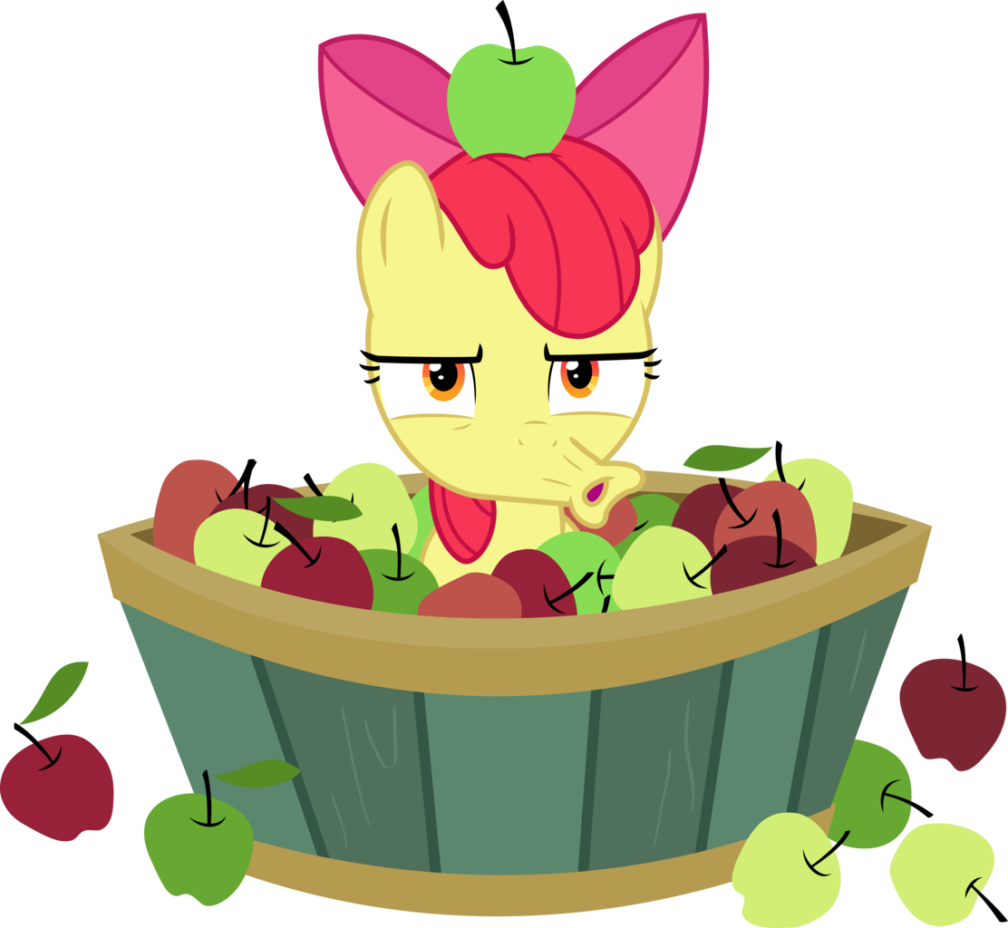 Absurd Res, Apple, Apple Basket, Apple Bloom, Artist - Cartoon (1112x1024), Png Download